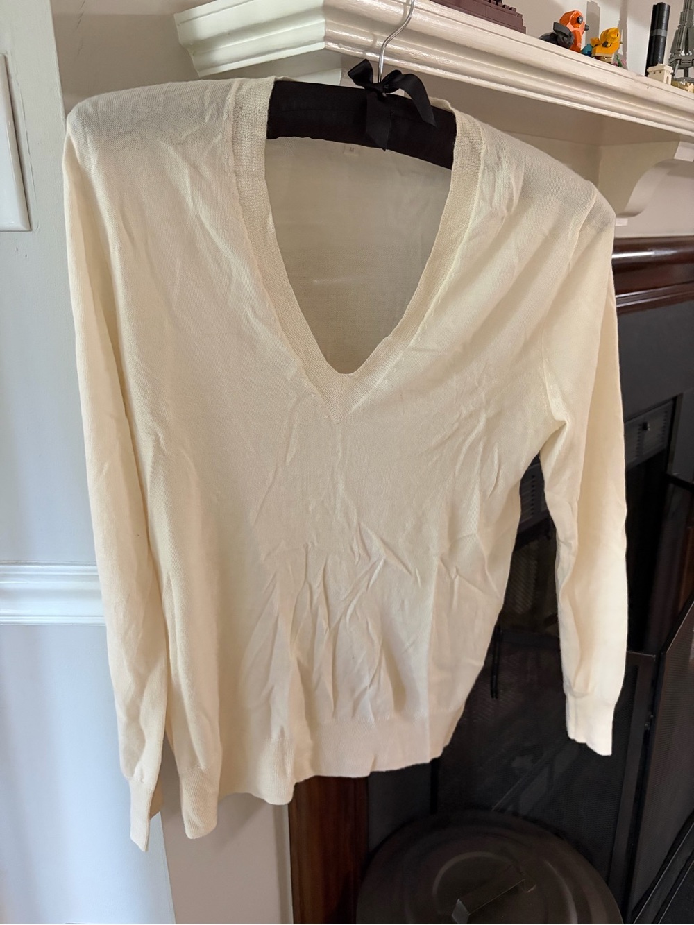 J. Crew Cream V-Neck Sweater